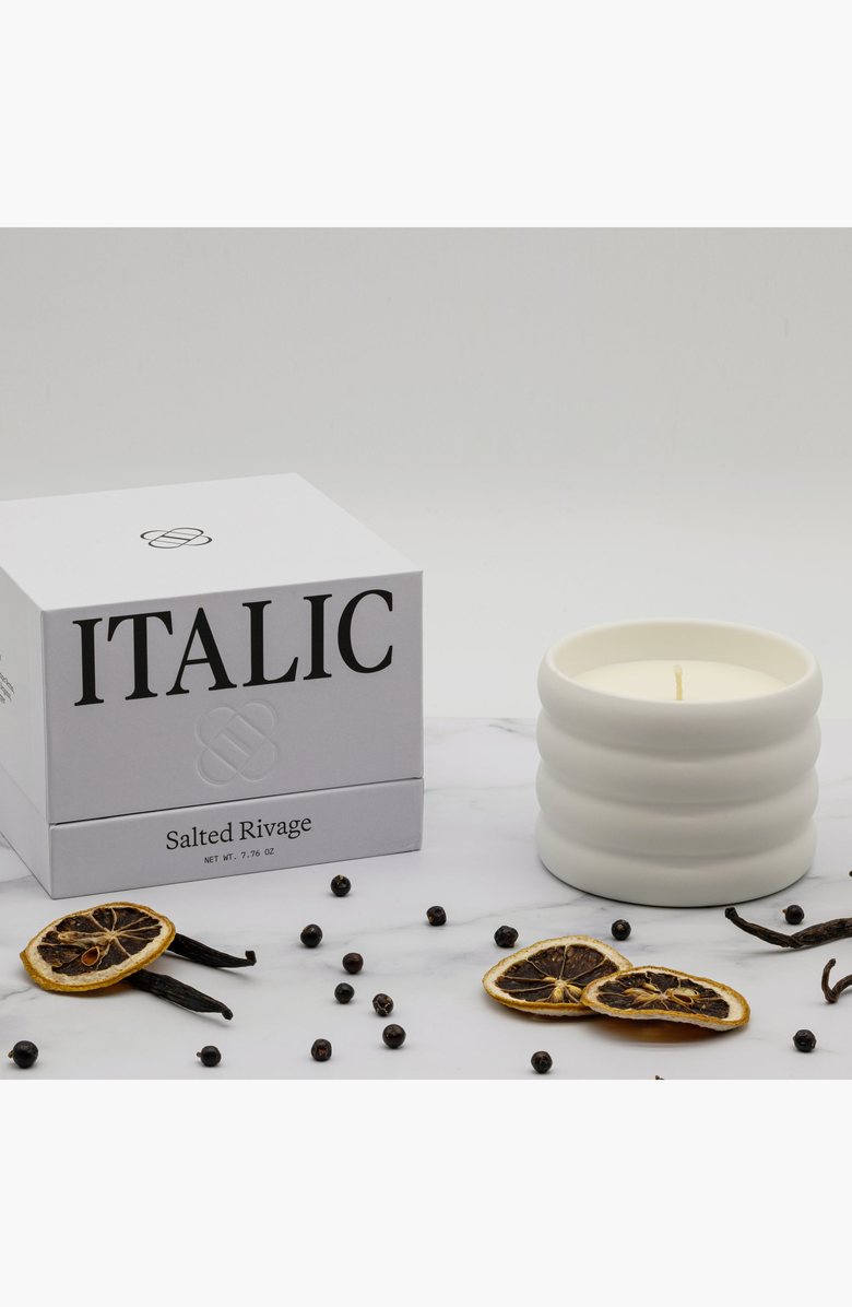 Italic Ceramic Candle, Alternate, color, Salted Rivage