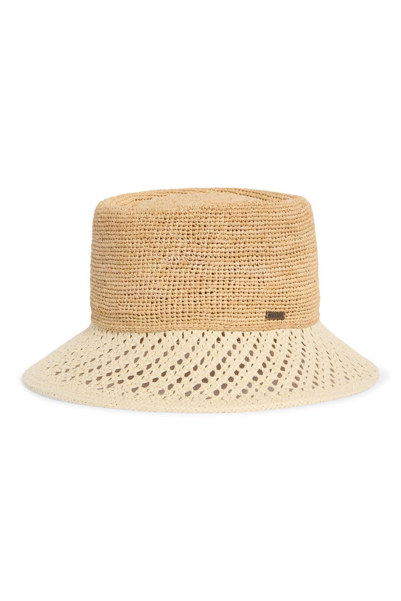 Ellee Festival Straw Bucket Hat, Main, color, NATURAL/ NATURAL