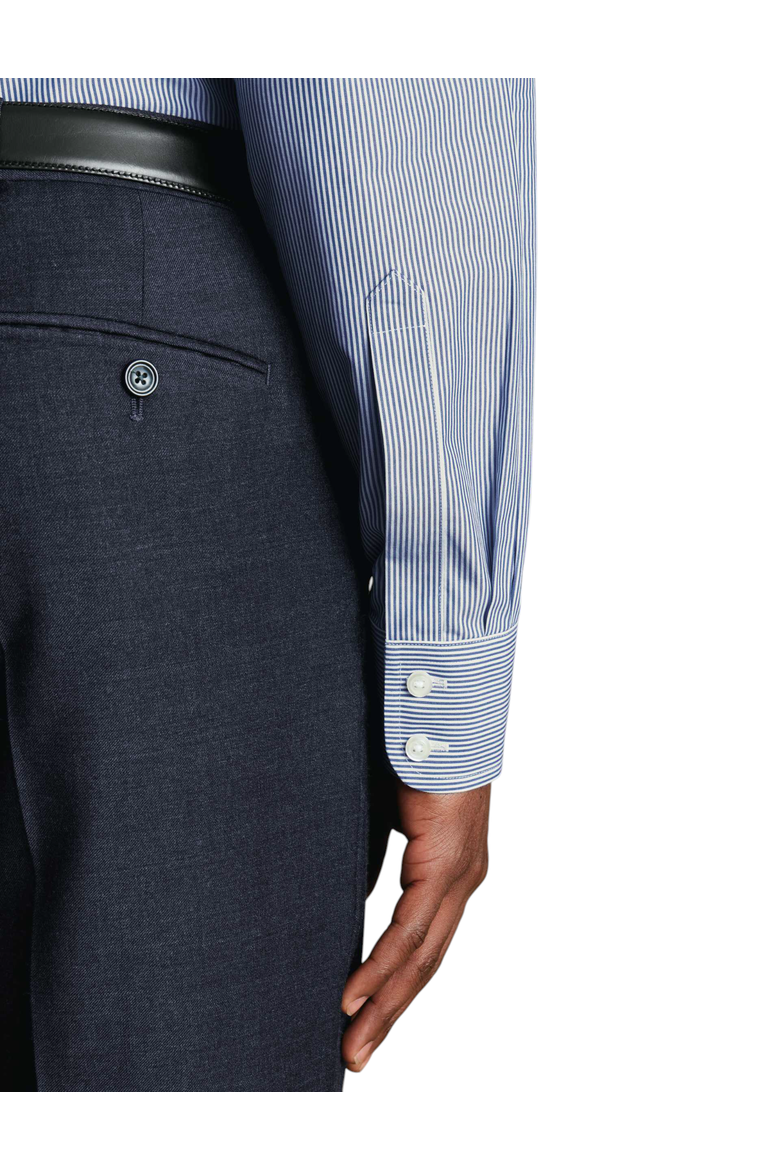 Non-Iron Bengal Stripe Shirt, Alternate, color, Navy
