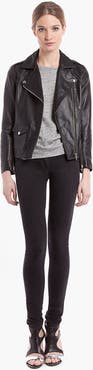 SANDRO 'Veinarde' Leather Moto Jacket