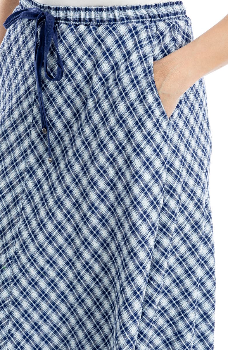 MAX STUDIO Plaid Drawstring Pull-On Maxi Skirt, Alternate, color, 