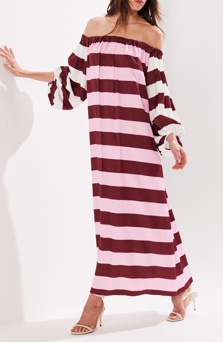 Ro&Zo Gigi Stripe Bandeau Dress, Alternate, color, 