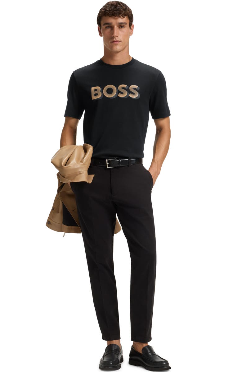 BOSS Thompson Cotton Logo Graphic T-Shirt, Alternate, color, Black