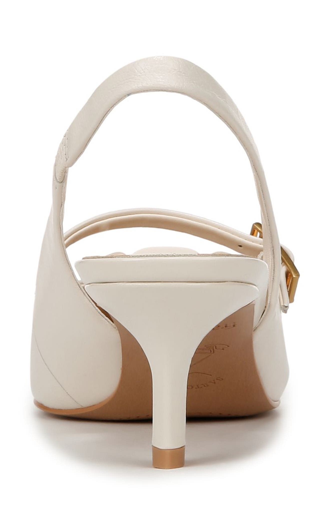 Franco Sarto Khloe Pointed Toe Kitten Heel Pump, Alternate, color, White