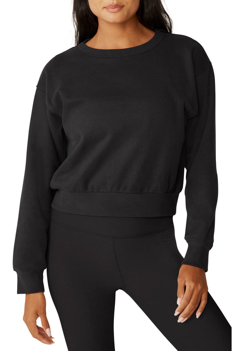 On the Go Crewneck Sweatshirt, Main, color, BLACK