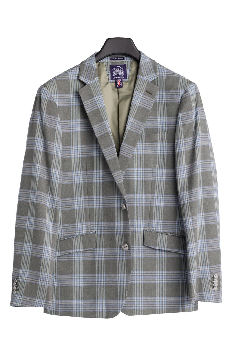 SAVILE ROW CO Olive & Blue Plaid Sport Coat, Alternate, color, Olive