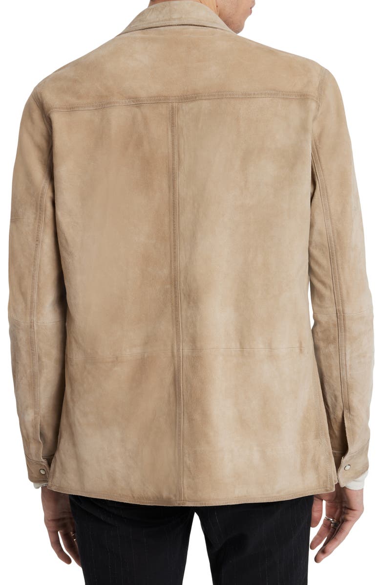 John Varvatos Lionnell Goat Suede Snap-Up Shirt Jacket, Alternate, color, 