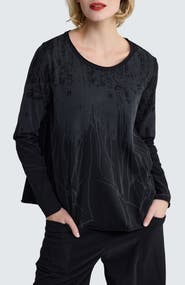 LUUKAA Selene Laser-Burn Jersey Blouse