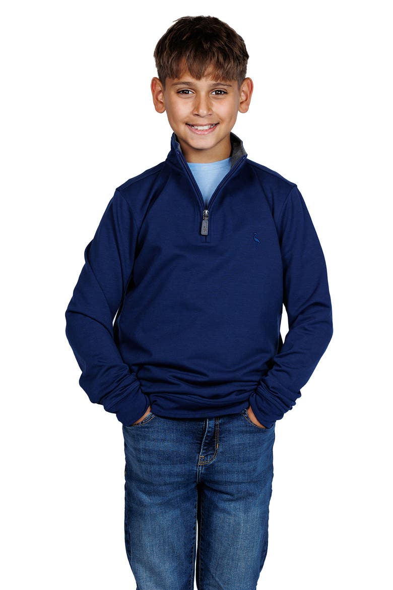 Kids' Fleece Quarter-Zip Pullover, Main, color, NAVY