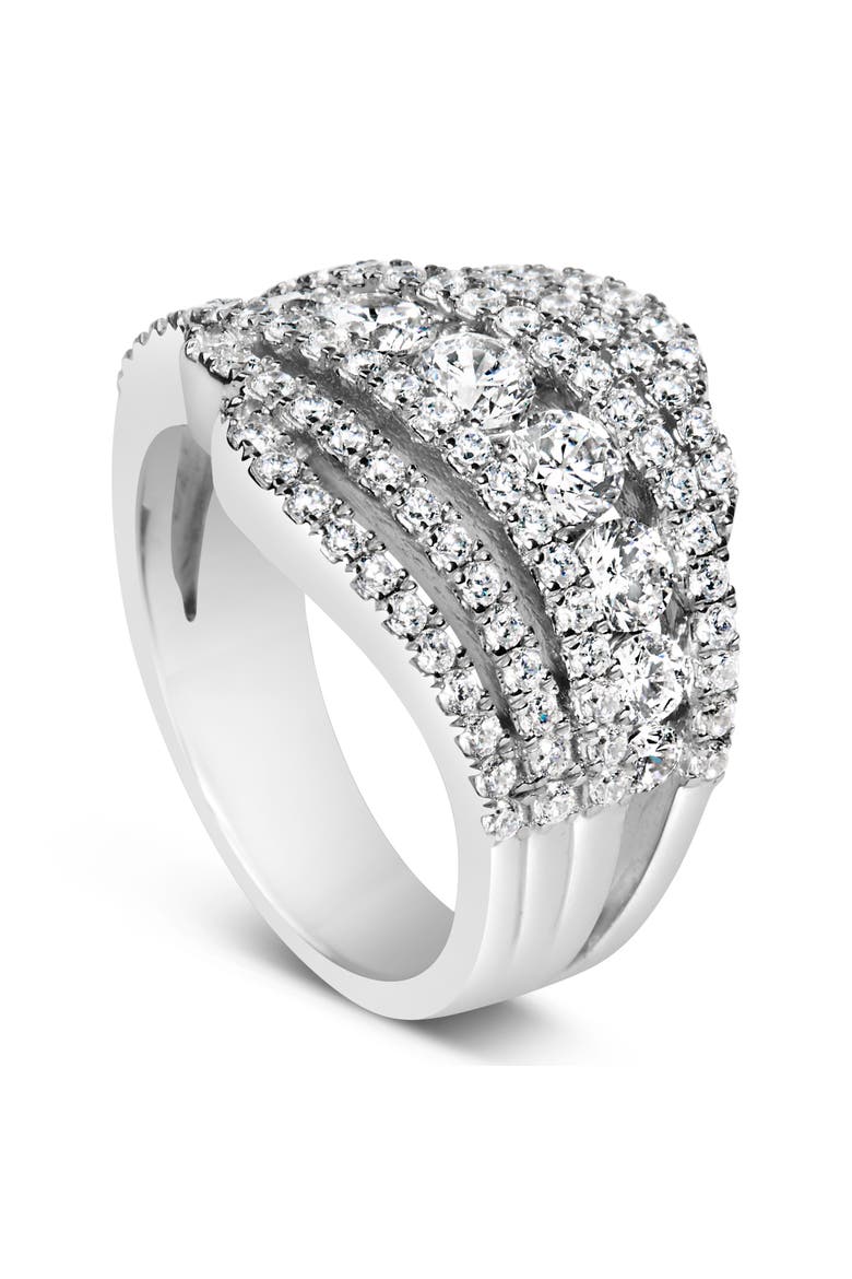 .925 Sterling Silver 2.00 ctw Lab Grown Diamond Cluster Band Ring, Alternate, color, Silver