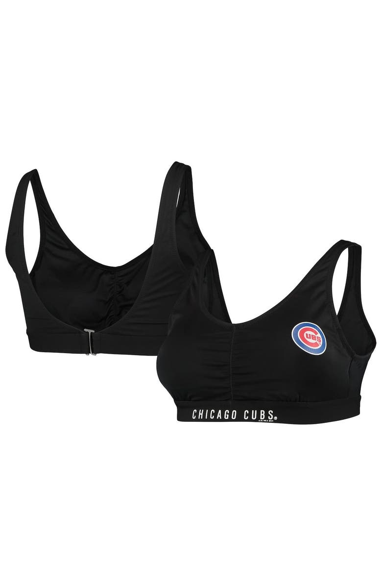 G-III SPORTS BY CARL BANKS Women's G-III Sports by Carl Banks Black Chicago Cubs All-Star Bikini Top, Main, color,