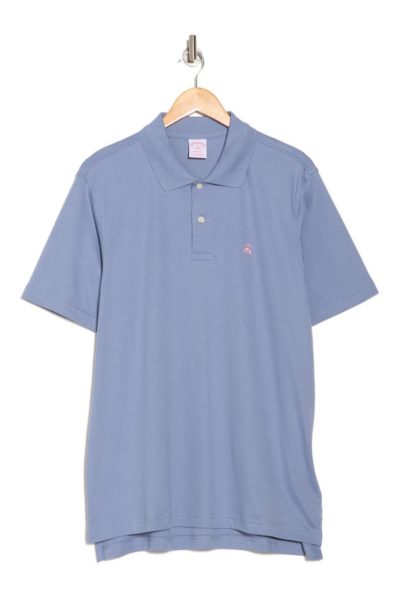 Cotton Interlock Knit Polo, Alternate, color, BLUE