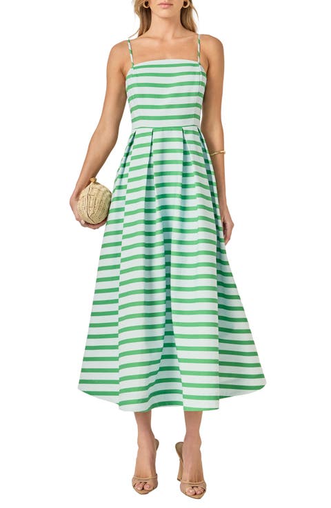 Stripe Sleeveless Maxi Dress