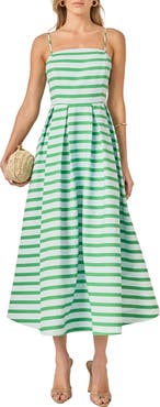 English Factory Stripe Sleeveless Maxi Dress