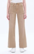 Bayeas Raw Hem High Waist Utility Wide Leg Jeans