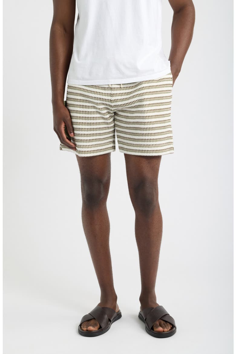 Mathias Stripe Cotton Blend Shorts, Main, color, KHAKI - 03