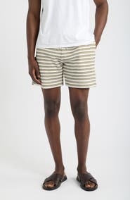CHÉ Mathias Stripe Cotton Blend Shorts