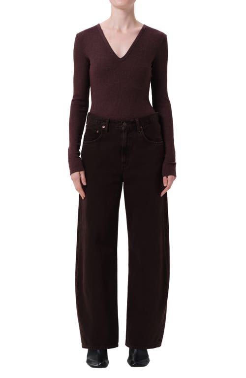 Agolde Low Curve Jeans In Burgundy