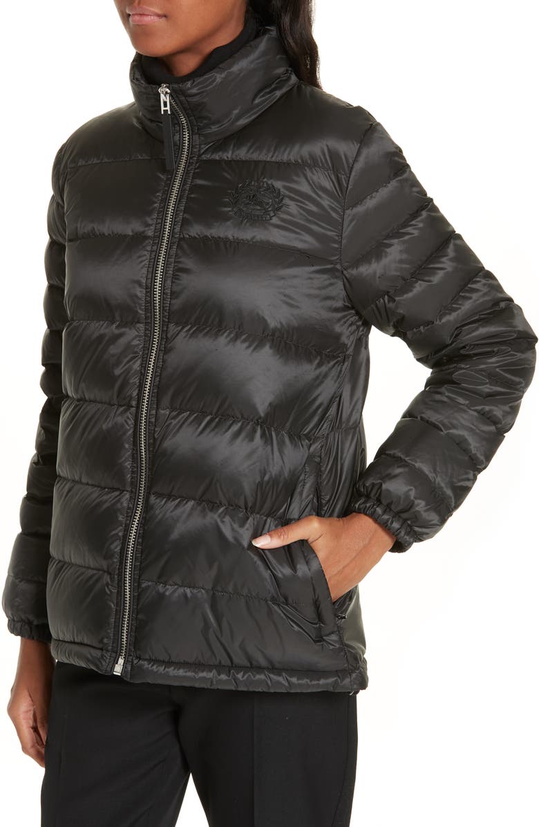 Burberry Smethwick Archive Logo Quilted Down Puffer Coat, Alternate, color,