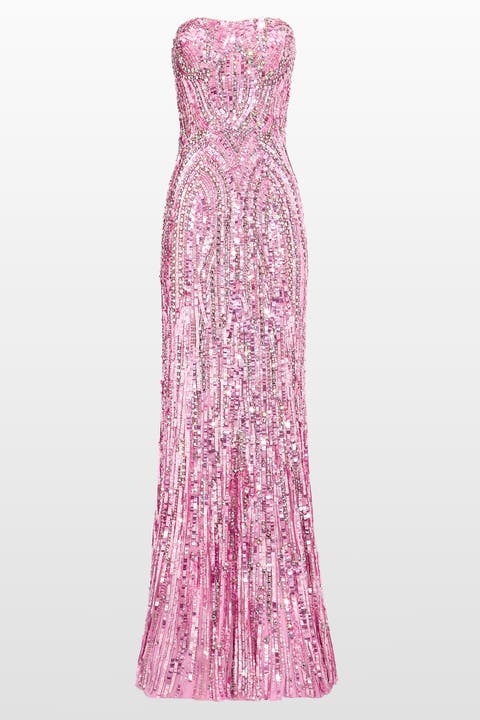 Euphoria Sequin-Embellished Strapless Dress
