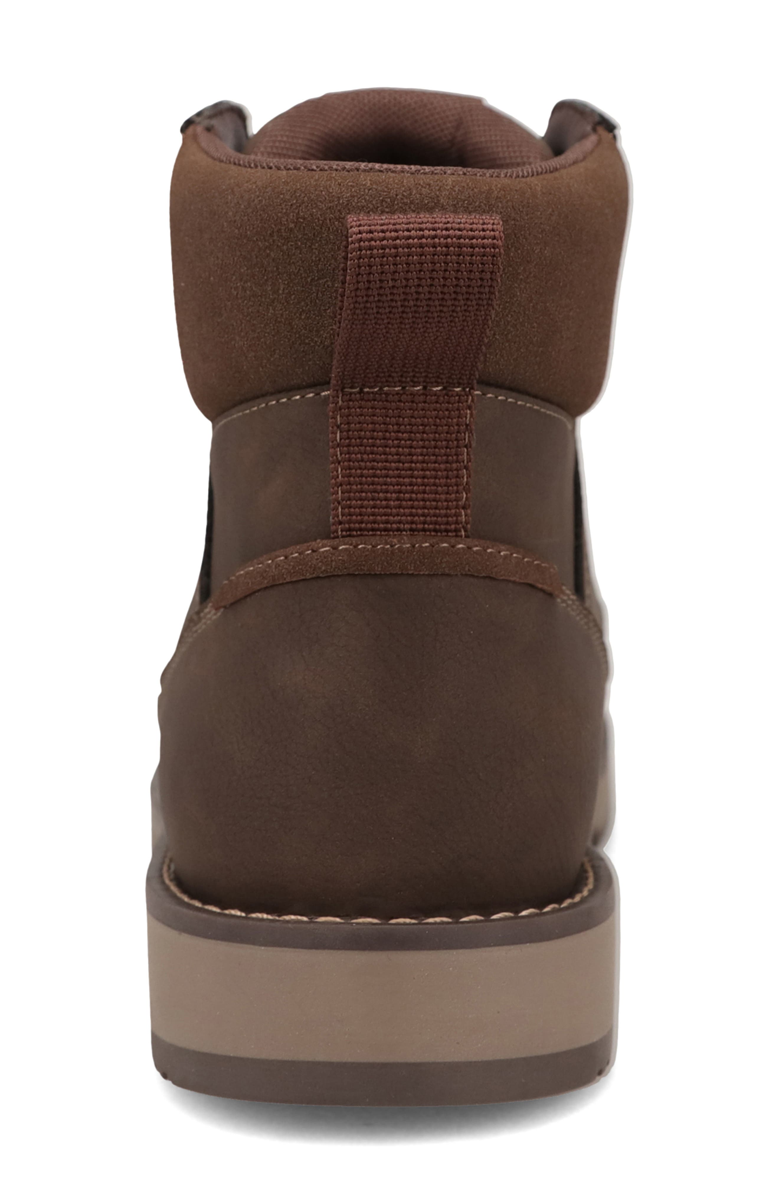 Derrick Faux Leather Boot, Alternate, color, DARK BROWN/ BROWN