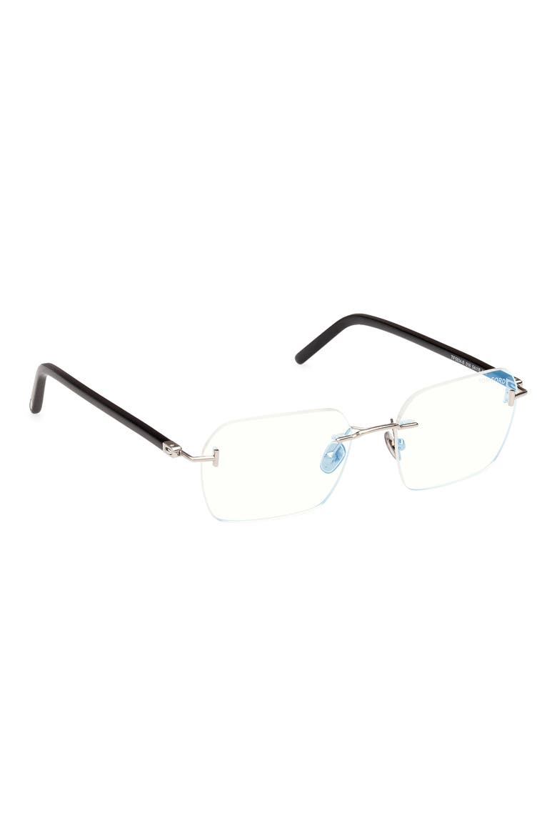 54mm Rectangular Blue Light Blocking Optical Glasses, Alternate, color, PALLADIUM BLACK / T LOGO