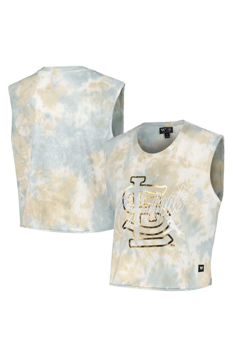 THE WILD COLLECTIVE Women's The Wild Collective White St. Louis Cardinals Washed Muscle Tank Top, Main, color, White