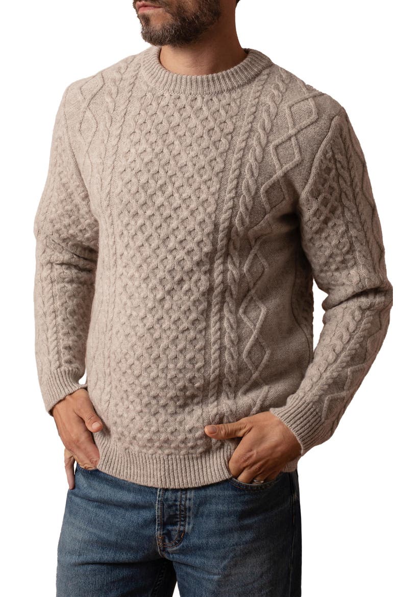 Cable Sweater, Alternate, color, OATMEAL FLECK