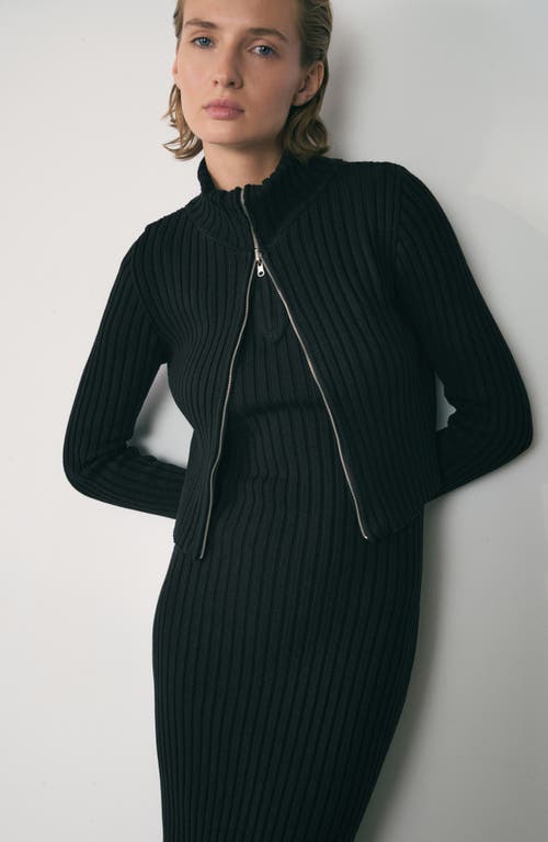 Shop Mango Sleeveless Knit Dress & Cardigan Set In Black