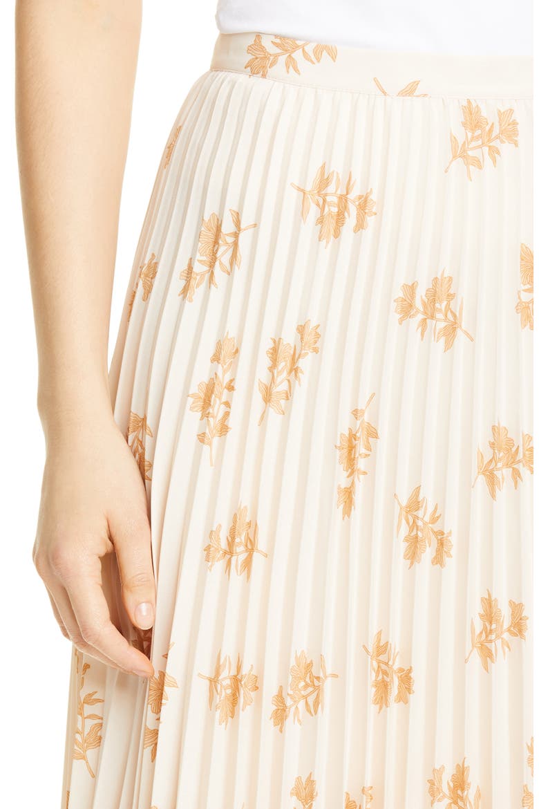 Adeena Floral Pleated Midi Skirt, Alternate, color, FRAPPE