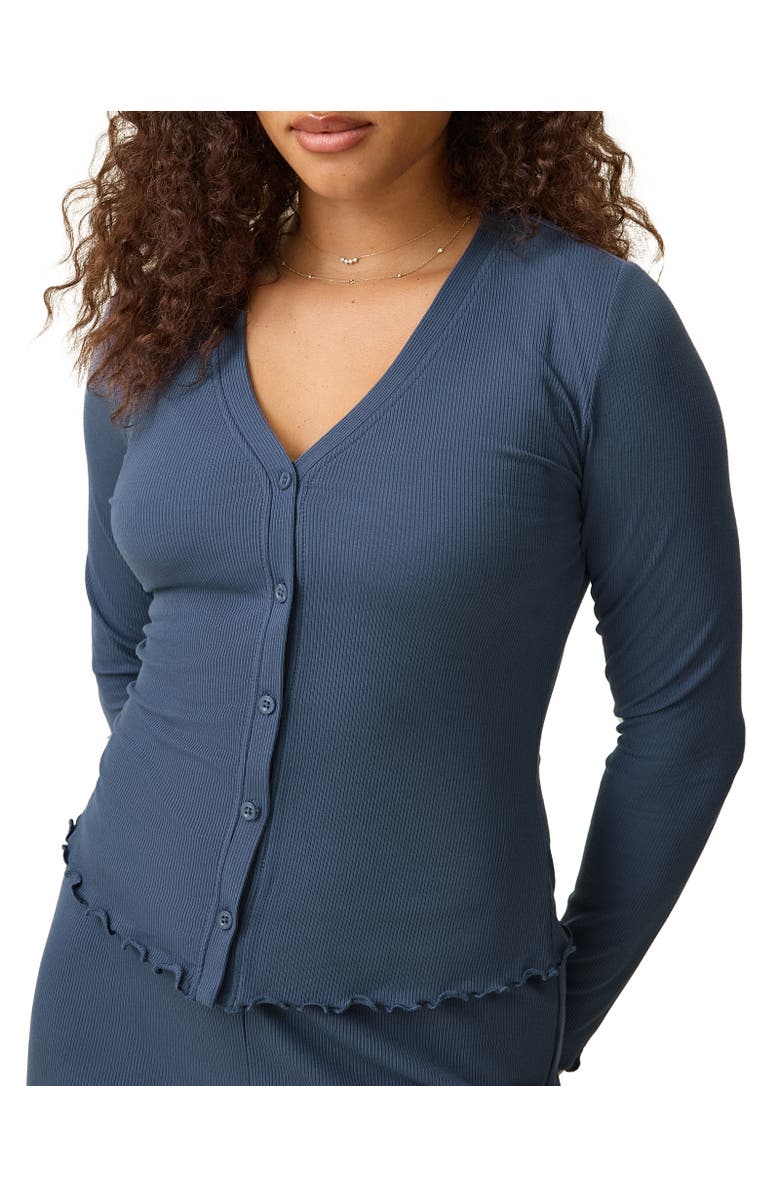 Kindred Bravely Ribbed Modal Cardigan, Alternate, color, Light Navy