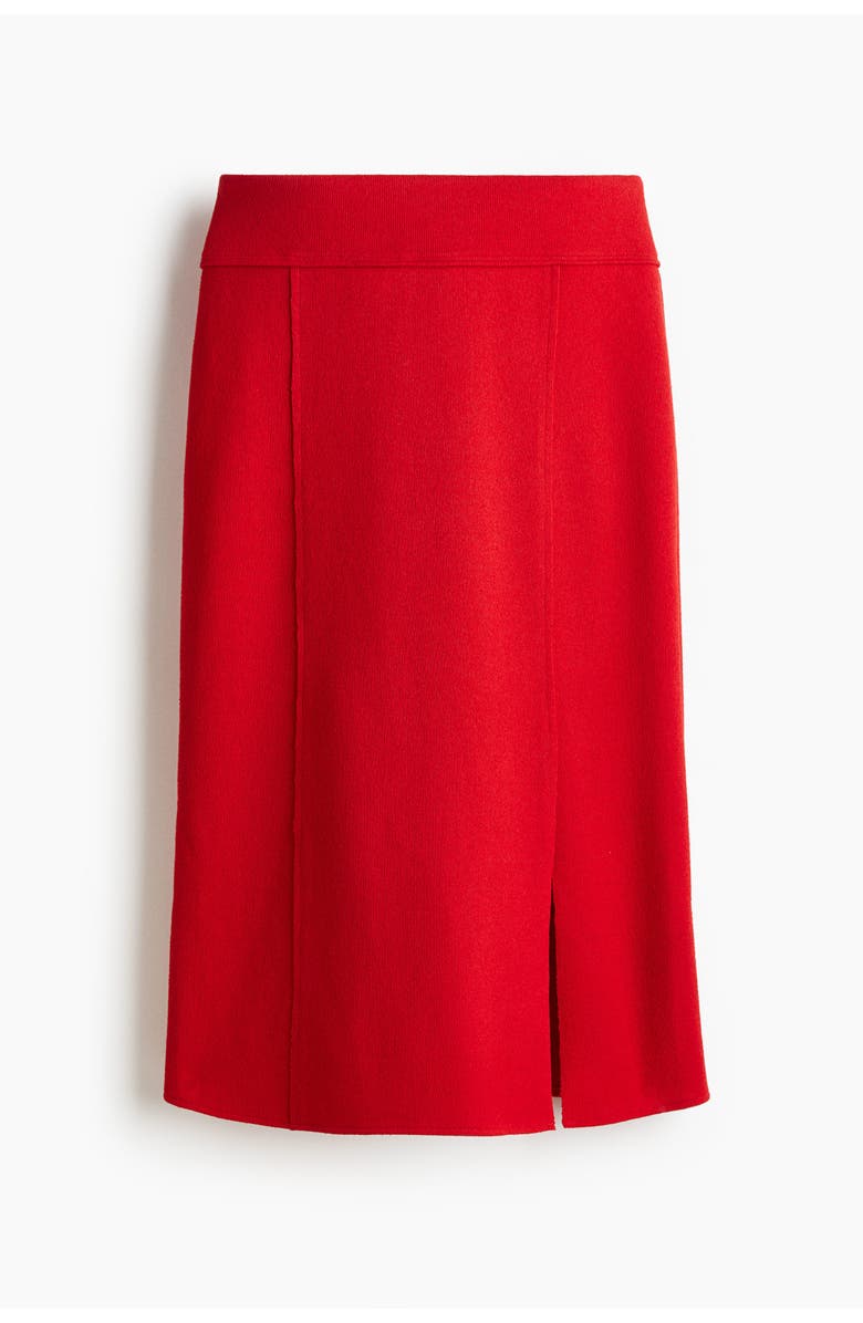 H&M Fine-knit Skirt, Main, color, Bright Red