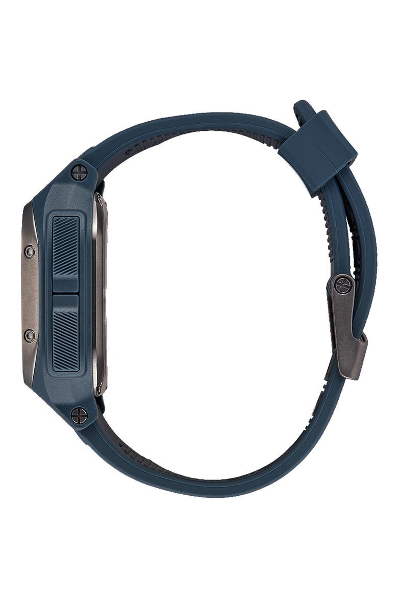 Regulus Expedition Silicone Strap Digital Chronograph Watch, 47.5mm, Alternate, color, NAVY