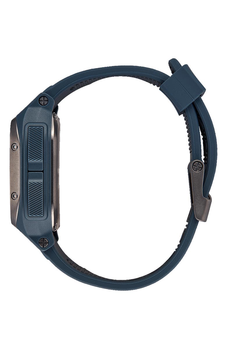 Nixon Regulus Expedition Silicone Strap Digital Chronograph Watch, 47.5mm, Alternate, color, Navy