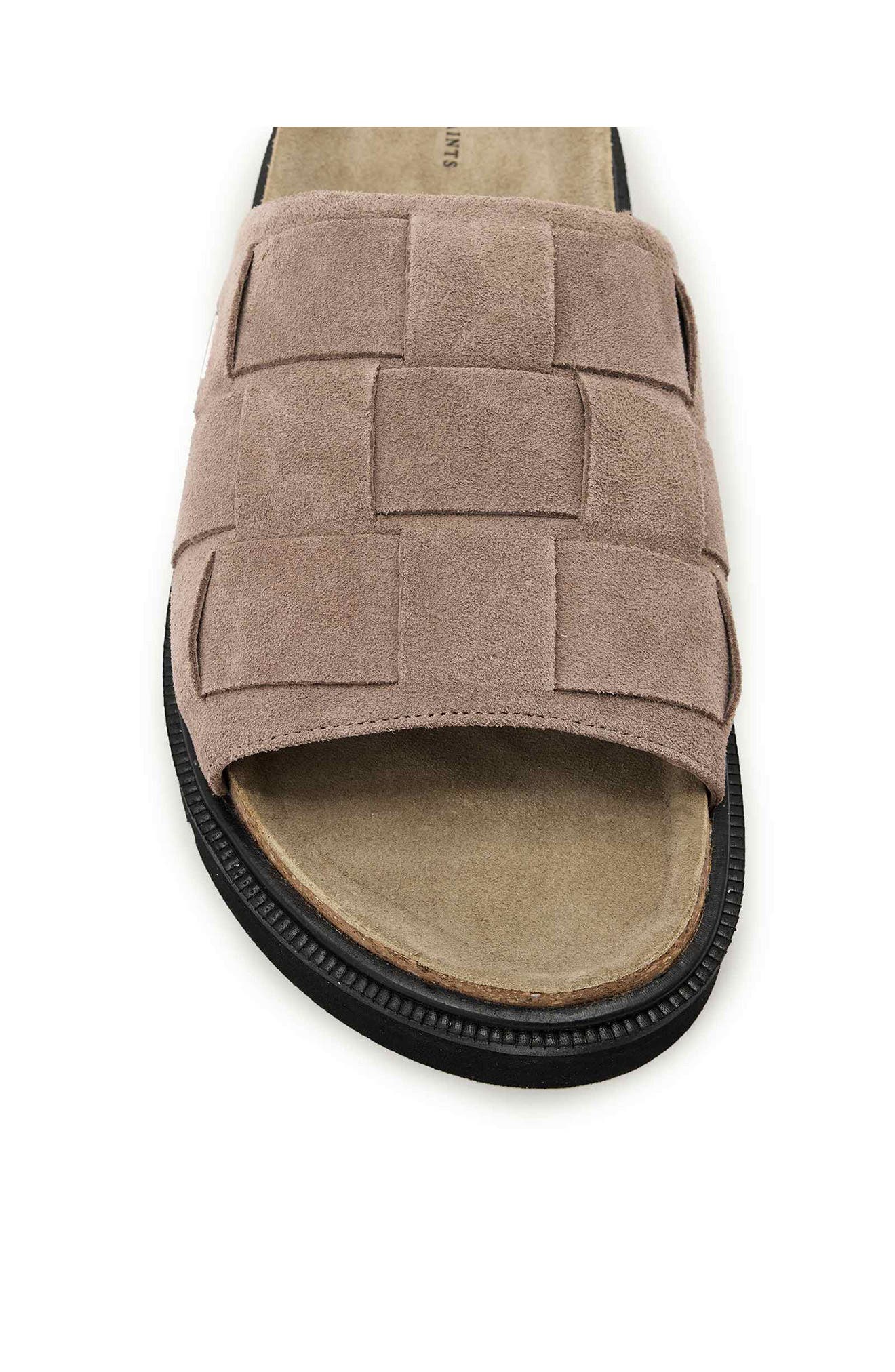 Randal Woven Leather Slide Sandal, Alternate, color, KAROO BROWN