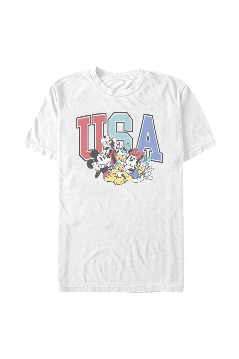 Men's Mickey & Friends The American Dream Team  Graphic T-Shirt, Main, color, White