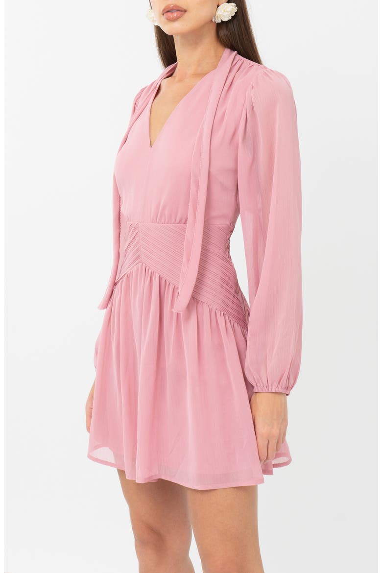 Betsy Neck Tie Minidress, Alternate, color, ROSE