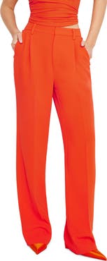 Good American Luxe Suiting Column Wide Leg Trousers