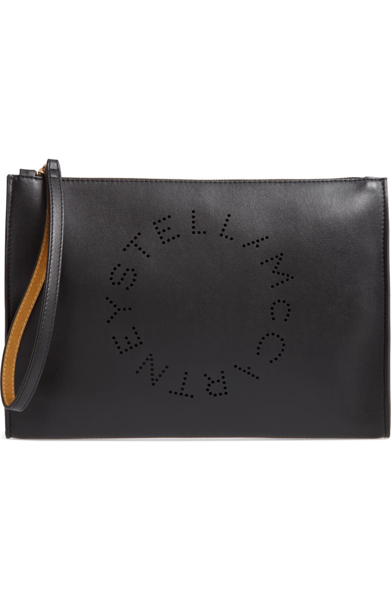 Stella McCartney Pochette Faux Leather Zip Pouch, Main, color,