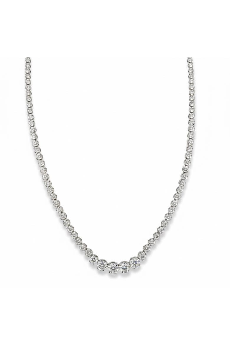 The Claudia Graduated Tennis Necklace, Main, color, Silver
