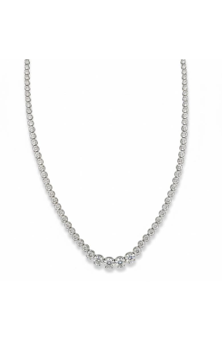 Leni James The Claudia Graduated Tennis Necklace, Main, color, Silver