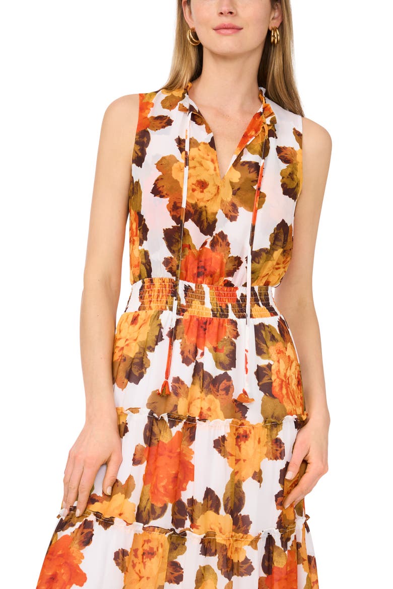 Split Neck Maxi Dress, Alternate, color, ULTRA WHITE