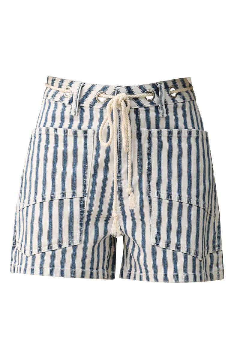 Bayeas Tamsin Drawstring Denim Shorts, Alternate, color, White And Blue
