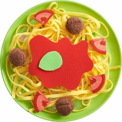 Soft Spaghetti & Meatballs with Plate Play Food Set - Pretend Play Kitchen Toy for Toddlers & Kids for Ages 3 and Up
