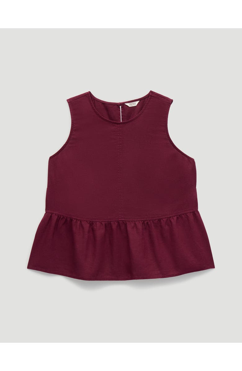 Hush Nomie Linen Blend Peplum Top, Alternate, color, Maroon Red