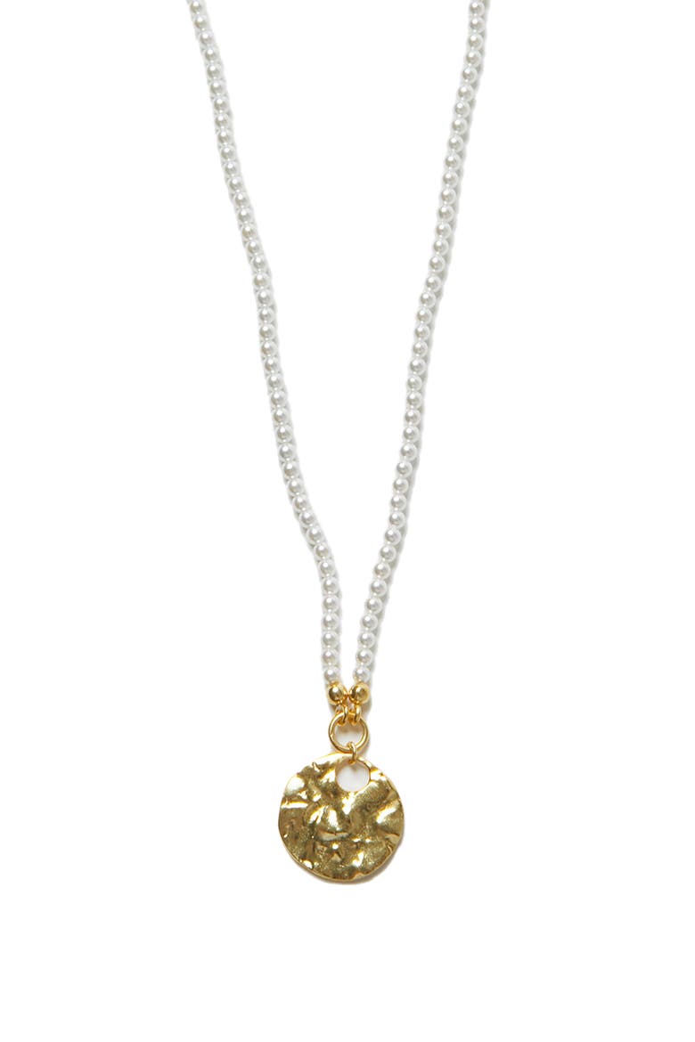 Freshwater Pearl Pendant Necklace, Main, color, GOLD