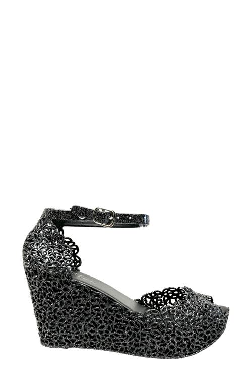 Lady Couture Fun Wedge Sandal In Black