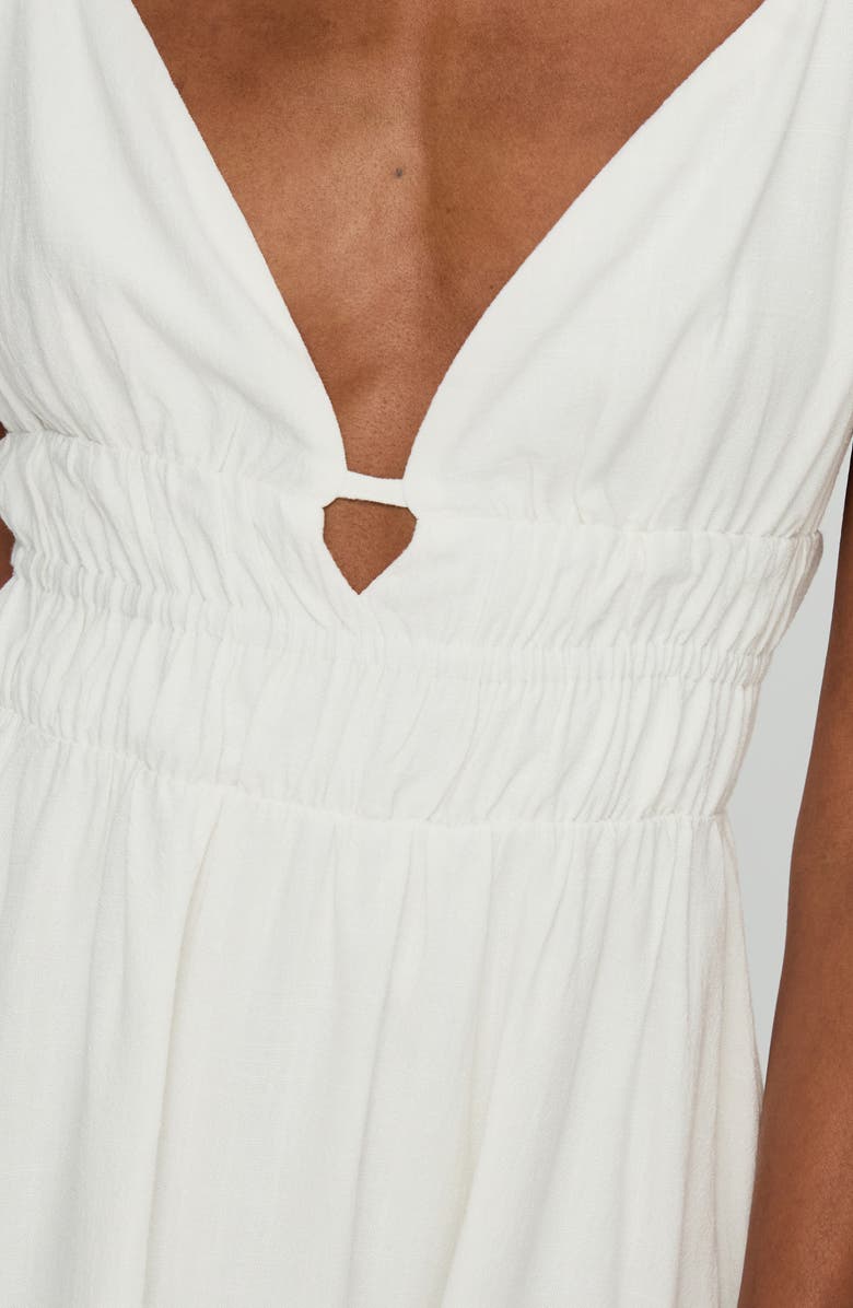 Princess Polly Elpida Plung Neck Minidress, Alternate, color, White