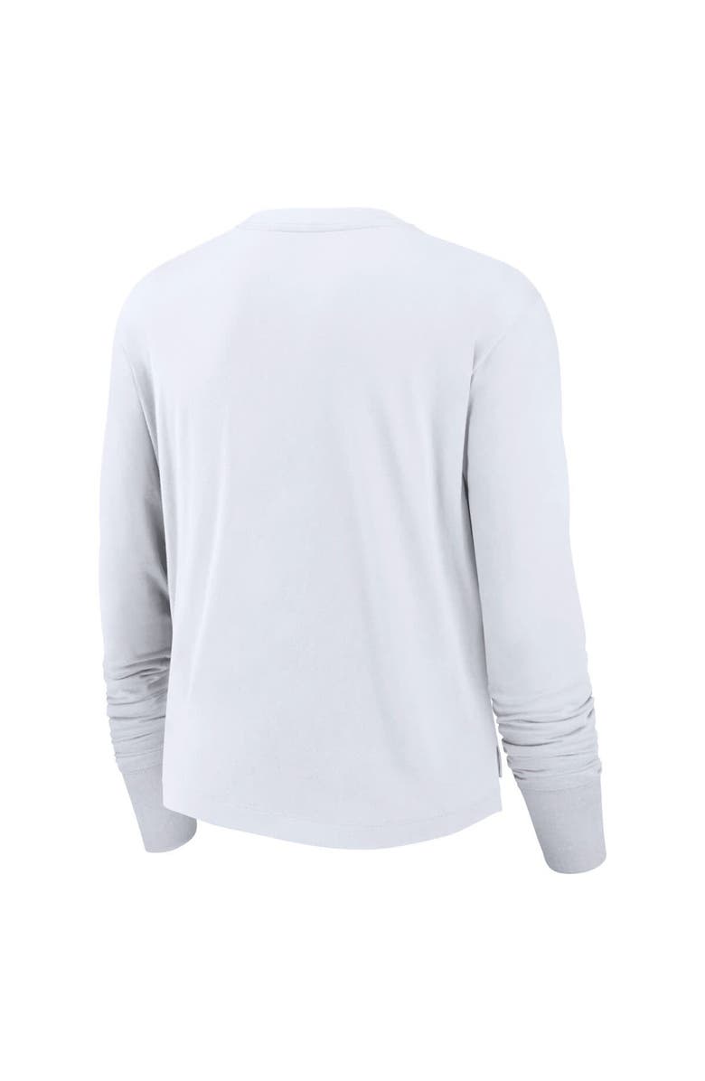 Nike Women's Nike White Los Angeles Rams Layered Logo Cropped Long Sleeve Fashion T-Shirt, Alternate, color, White