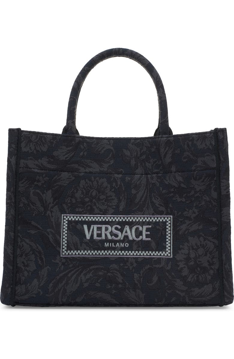 Versace Barocco Athena Small Tote, Main, color,